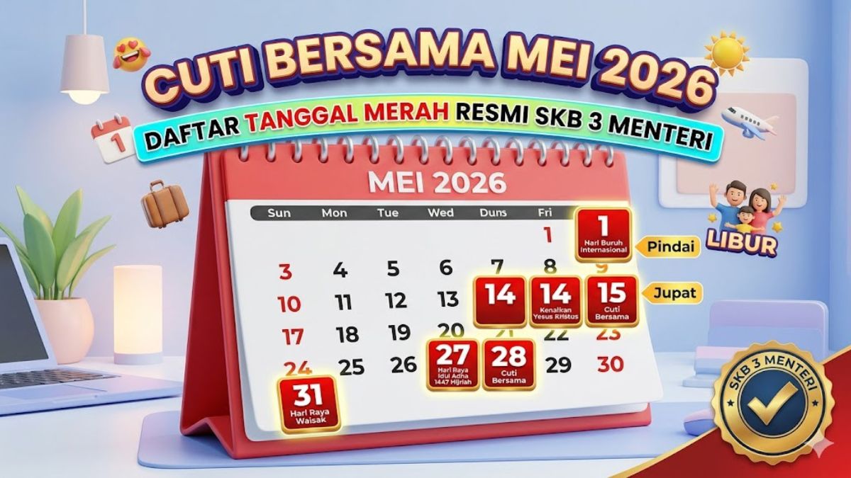 Cuti Bersama Mei 2026 dan Daftar Tanggal Merah Resmi SKB 3 Menteri